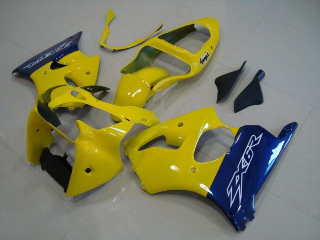Amarillo Azul Carenado Moto Kawasaki ZX6R 2000-2002 Amarillo Azul Carenado Moto Kawasaki ZX6R 2000-2002