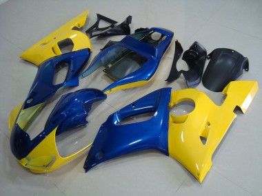 Amarillo Azul Kits Completo Carenado Moto ABS Yamaha R6 1998-2002