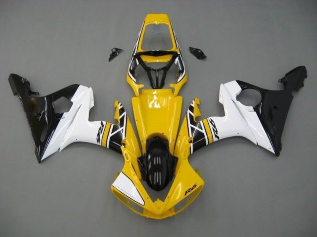 Amarillo Blanco Negro Carenado Moto Yamaha R6 2003-2005