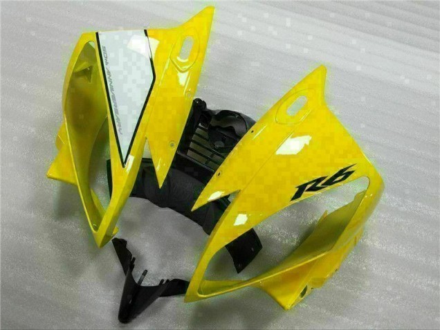 Amarillo Blanco Negro Moto Plástica Yamaha R6 2006-2007 Amarillo Blanco Negro Moto Plástica Yamaha R6 2006-2007