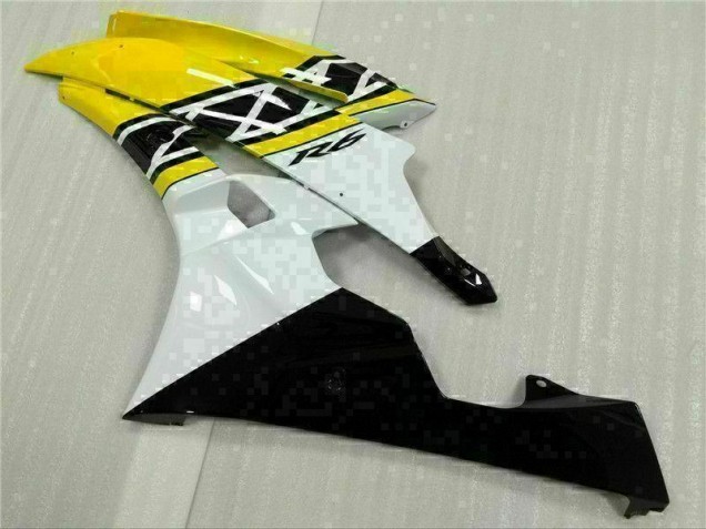 Amarillo Blanco Negro Moto Plástica Yamaha R6 2006-2007 Amarillo Blanco Negro Moto Plástica Yamaha R6 2006-2007