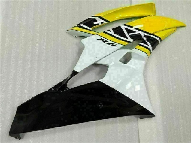 Amarillo Blanco Negro Moto Plástica Yamaha R6 2006-2007 Amarillo Blanco Negro Moto Plástica Yamaha R6 2006-2007