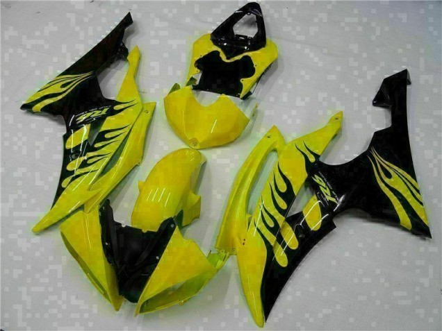 Amarillo Negro ABS Moto Plástica Yamaha R6 2008-2016 Amarillo Negro ABS Moto Plástica Yamaha R6 2008-2016