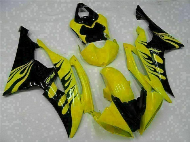 Amarillo Negro ABS Moto Plástica Yamaha R6 2008-2016 Amarillo Negro ABS Moto Plástica Yamaha R6 2008-2016