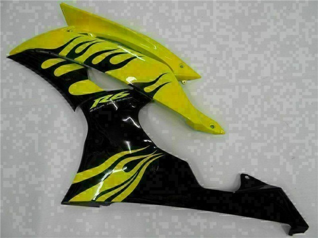 Amarillo Negro ABS Moto Plástica Yamaha R6 2008-2016 Amarillo Negro ABS Moto Plástica Yamaha R6 2008-2016