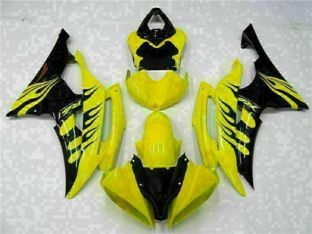Amarillo Negro ABS Moto Plástica Yamaha R6 2008-2016 Amarillo Negro ABS Moto Plástica Yamaha R6 2008-2016
