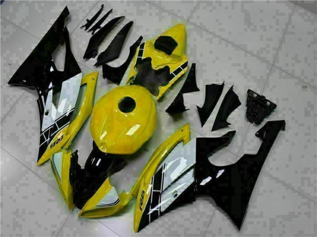 Amarillo Negro ABS Moto Plástico Yamaha R6 2008-2016 Amarillo Negro ABS Moto Plástico Yamaha R6 2008-2016
