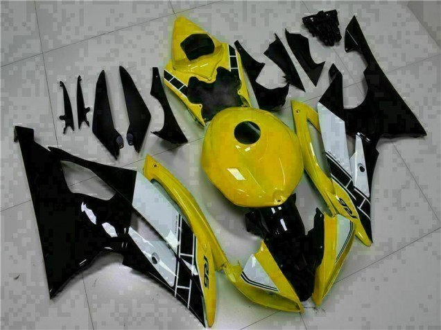 Amarillo Negro ABS Moto Plástico Yamaha R6 2008-2016 Amarillo Negro ABS Moto Plástico Yamaha R6 2008-2016
