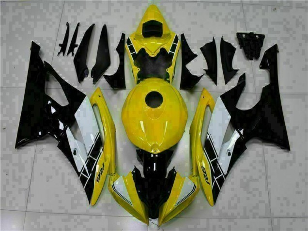 Amarillo Negro ABS Moto Plástico Yamaha R6 2008-2016 Amarillo Negro ABS Moto Plástico Yamaha R6 2008-2016