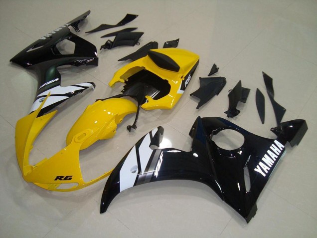 Amarillo Negro Carenado Moto Yamaha R6 2003-2005 Amarillo Negro Carenado Moto Yamaha R6 2003-2005