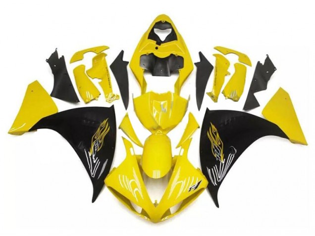 Amarillo Negro Carenados Moto Yamaha R1 2009-2011 Amarillo Negro Carenados Moto Yamaha R1 2009-2011