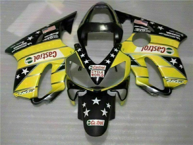 Amarillo Negro Castrol Cycle World Carenado Moto Honda CBR 600 F4i 2001-2003 Amarillo Negro Castrol Cycle World Carenado Moto Honda CBR 600 F4i 2001-2003
