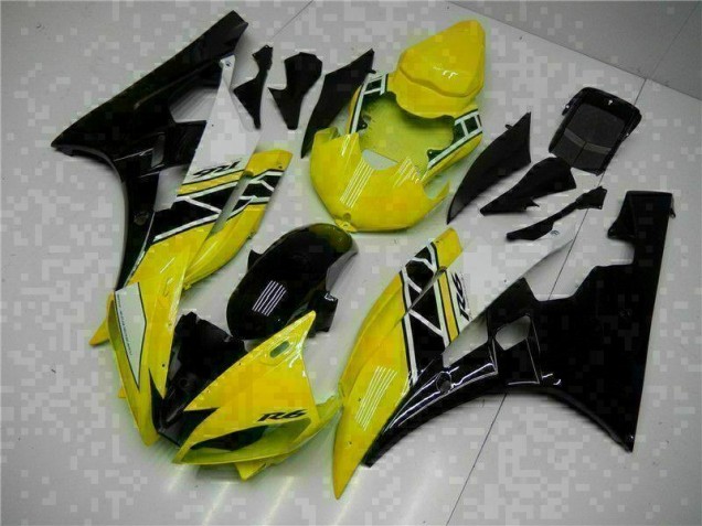 Amarillo Negro Kit Carenado Moto Yamaha R6 2006-2007 Amarillo Negro Kit Carenado Moto Yamaha R6 2006-2007