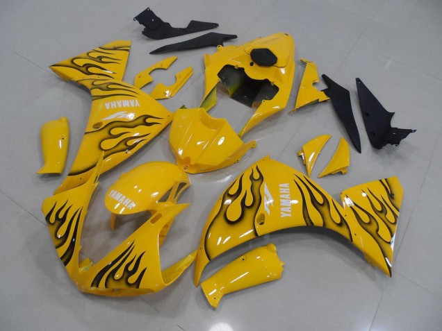 Amarillo Negro Llama Carenado Moto Yamaha R1 2009-2011 Amarillo Negro Llama Carenado Moto Yamaha R1 2009-2011