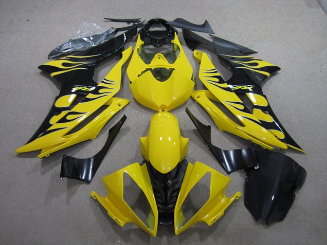 Amarillo Negro Llama Carenado Moto Yamaha R6 2008-2016 Amarillo Negro Llama Carenado Moto Yamaha R6 2008-2016