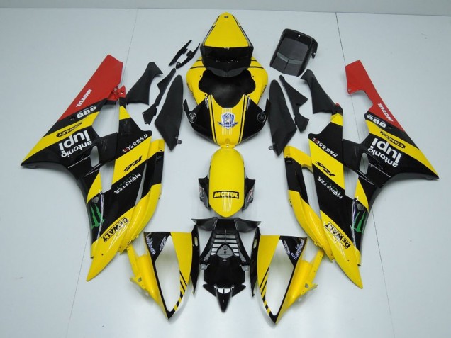Amarillo Negro Monster Carenado Moto Yamaha R6 2006-2007