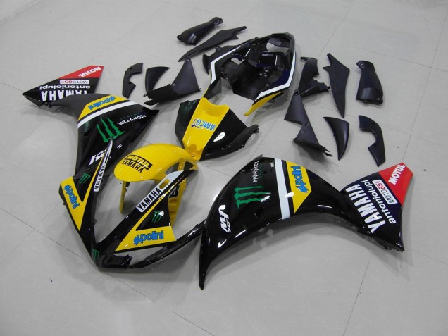 Amarillo Negro Monster Carenado & Plástico Moto Yamaha R1 2012-2014 Amarillo Negro Monster Carenado & Plástico Moto Yamaha R1 2012-2014