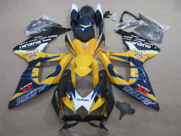 Azul Amarillo Corona Extra Carenado Moto Suzuki GSXR 600 K8 2008-2010 Azul Amarillo Corona Extra Carenado Moto Suzuki GSXR 600 K8 2008-2010