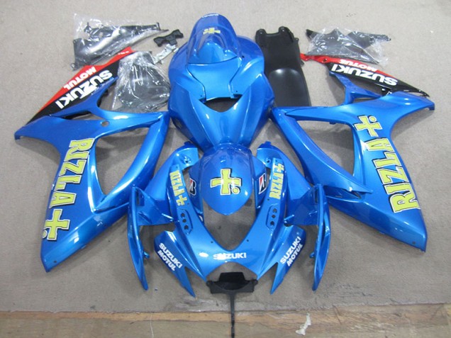 Azul Amarillo Rizla Moto Plástica Suzuki GSXR 750 K6 2006-2007 Azul Amarillo Rizla Moto Plástica Suzuki GSXR 750 K6 2006-2007
