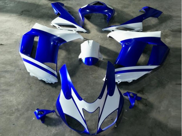 Azul Blanco Carenado Moto Kawasaki ZX6R 2007-2008