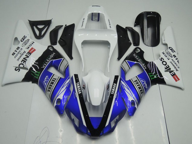 Azul Blanco ENEOS Monster Carenado Moto Yamaha R1 2000-2001 Azul Blanco ENEOS Monster Carenado Moto Yamaha R1 2000-2001
