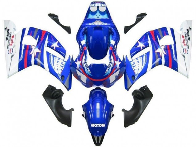 Azul Blanco Estrella Fiat Carenado Moto Yamaha R6 1998-2002