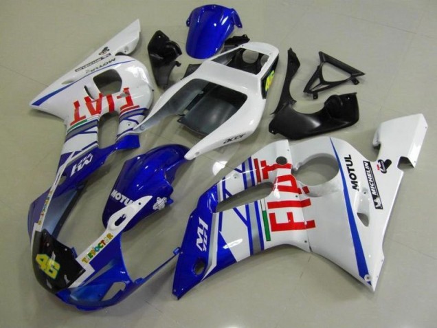 Azul Blanco Fiat Carenado Moto Yamaha R6 1998-2002 Azul Blanco Fiat Carenado Moto Yamaha R6 1998-2002