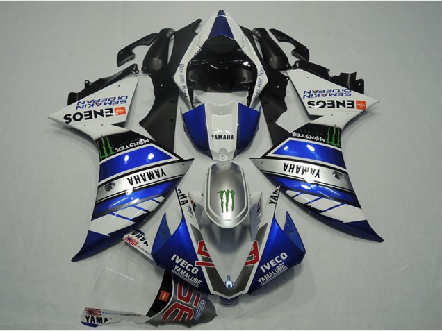 Azul Blanco IVECO Carenado Moto Yamaha R1 2012-2014 Azul Blanco IVECO Carenado Moto Yamaha R1 2012-2014