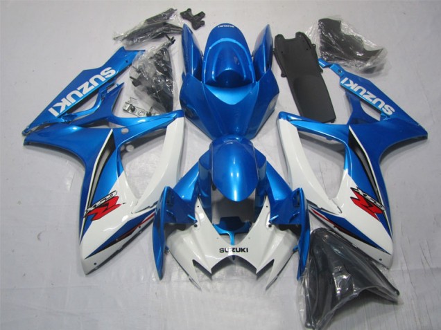 Azul Blanco Kits Carenado Moto Suzuki GSXR 600 K6 2006-2007 Azul Blanco Kits Carenado Moto Suzuki GSXR 600 K6 2006-2007