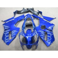 Azul Blanco Llama Carenado Moto Kawasaki ZX12R 2000-2001