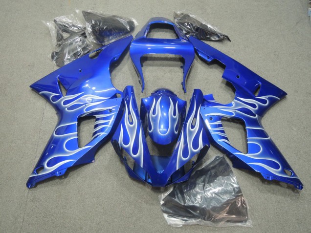 Azul Blanco Llama Carenado Moto Yamaha R1 2000-2001 Azul Blanco Llama Carenado Moto Yamaha R1 2000-2001