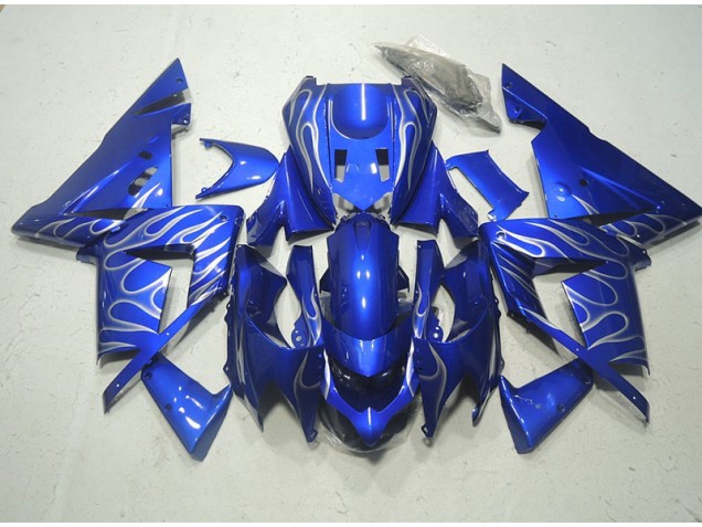 Azul Blanco Llama Carenados Moto Kawasaki ZX10R 2003-2005