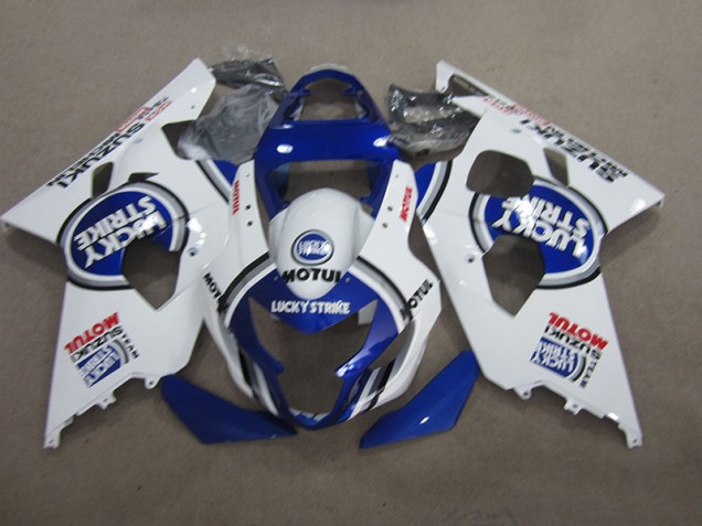Azul Blanco Lucky Strike Motul Carenado Moto Suzuki GSXR 600 K4 2004-2005 Azul Blanco Lucky Strike Motul Carenado Moto Suzuki GSXR 600 K4 2004-2005