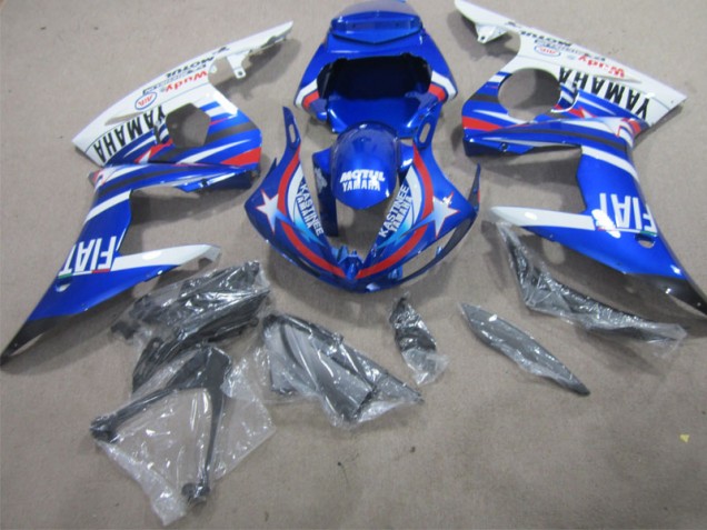 Azul Blanco Motul Fiat Carrocería Motocicletas Yamaha R1 2002-2003