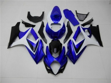 Azul Blanco Negro Carenado Moto Suzuki GSXR 1000 K7 2007-2008