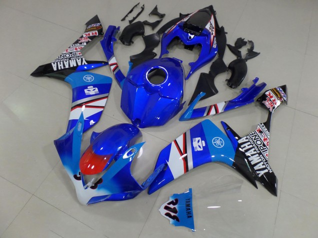 Azul Blanco Negro Pegatinas Carenado Moto Yamaha R1 2007-2008