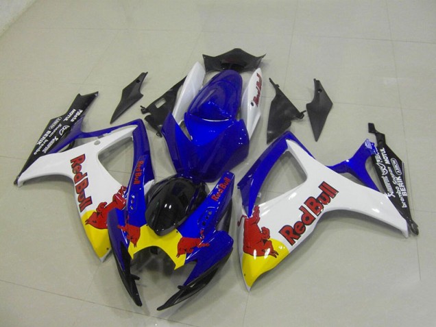 Azul Blanco Red Bull Carenado Moto Suzuki GSXR 750 K6 2006-2007 Azul Blanco Red Bull Carenado Moto Suzuki GSXR 750 K6 2006-2007