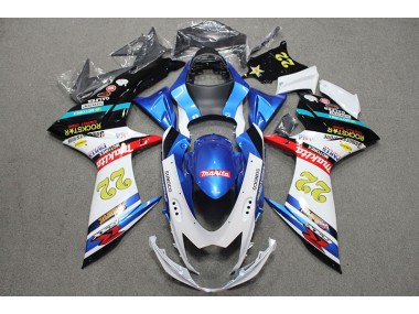 Azul Blanco Rojo Rockstar 22 Carenado Moto Suzuki GSXR 600 K11 2011-2021