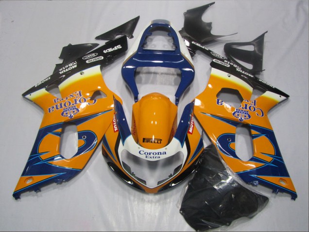 Azul Naranja Corona Extra Carenado Moto Suzuki GSXR 600 K1 K2 K3 2001-2003 Azul Naranja Corona Extra Carenado Moto Suzuki GSXR 600 K1 K2 K3 2001-2003
