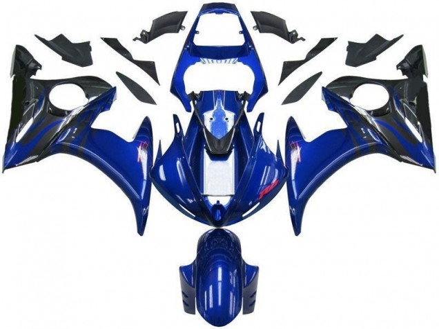 Azul Negro Carenado & Plástico Moto Yamaha R6 2003-2005 Azul Negro Carenado & Plástico Moto Yamaha R6 2003-2005