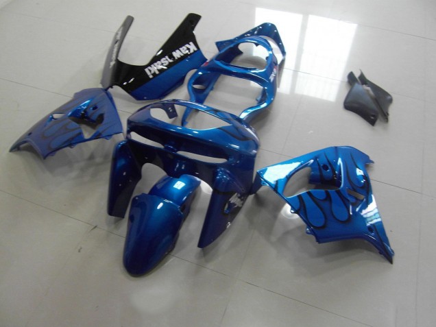 Azul Negro Llama Carenado Moto Kawasaki ZX9R 1998-1999