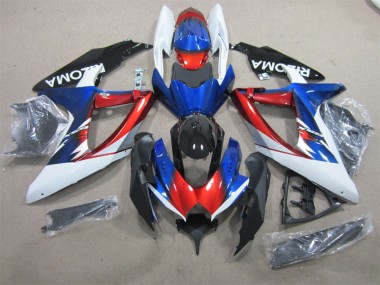 Azul Rojo Blanco Carenado Moto Suzuki GSXR 600 K8 2008-2010