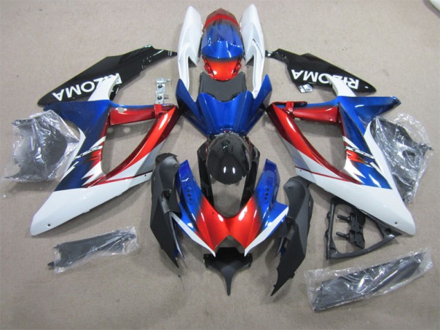 Azul Rojo Blanco Carenado Moto Suzuki GSXR 600 K8 2008-2010