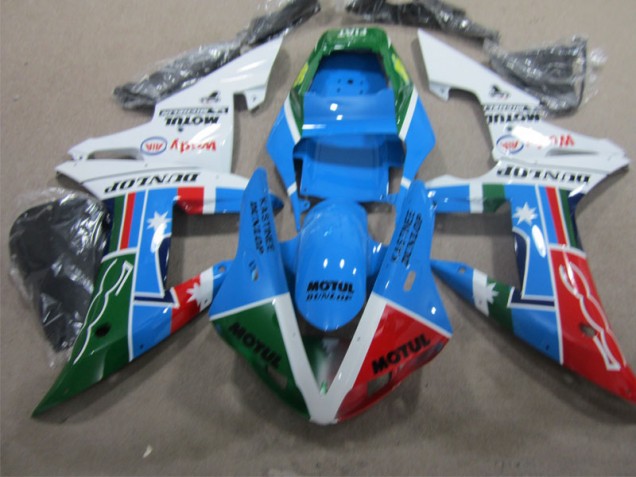 Azul Rojo Verde Motul Plástica Moto Honda CBR 1000 RR 2004-2005 Azul Rojo Verde Motul Plástica Moto Honda CBR 1000 RR 2004-2005