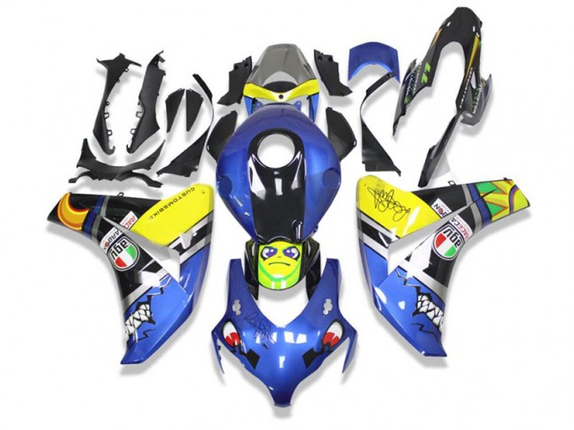 Azul Tiburón Carenado Moto Honda CBR 1000 RR 2008-2011 Azul Tiburón Carenado Moto Honda CBR 1000 RR 2008-2011