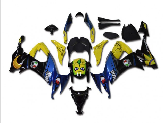 Azul Tiburón Carenado Moto Kawasaki ZX10R 2008-2010 Azul Tiburón Carenado Moto Kawasaki ZX10R 2008-2010