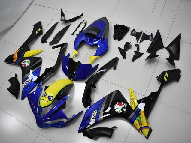 Azul Tiburón Carenado Moto Yamaha R1 2007-2008