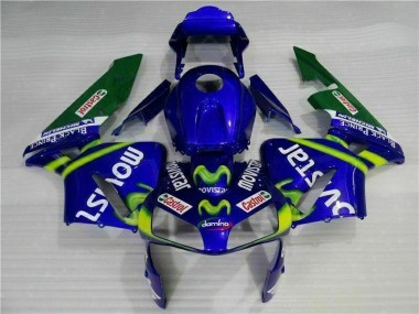 Azul Verde Movistar Castrol Carenado Moto Honda CBR 600 RR 2003-2004