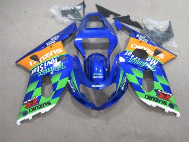 Azul Verde Telefumia Movistar Carenado Moto Suzuki GSXR 600 K1 K2 K3 2001-2003