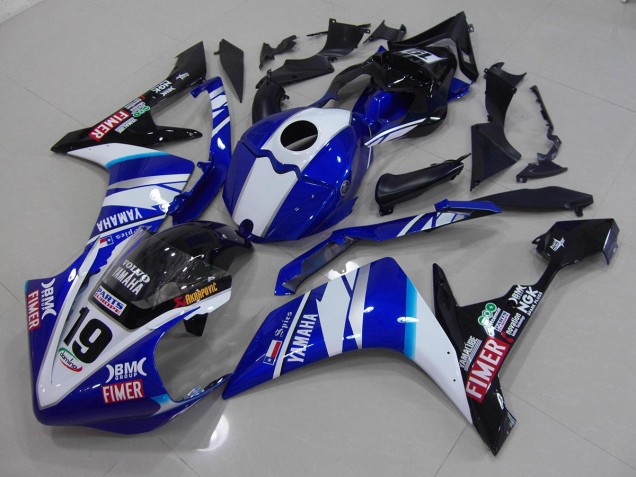 Blanco Azul Carenado Moto Yamaha R1 2007-2008 Blanco Azul Carenado Moto Yamaha R1 2007-2008